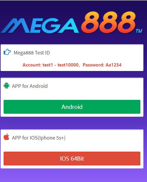 Download mega888 ios